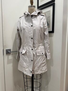 rag & bone Cream Hooded Trench Coat